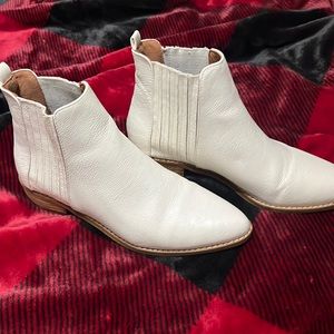 White ankle boots